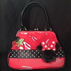 DISNEY PARKS RETRO MINNIE MOUSE RED SATCHEL PURSE
